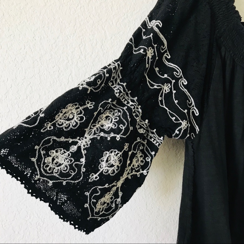 Free People Off the Shoulder Embroidered Jersey - Picture 4 of 9